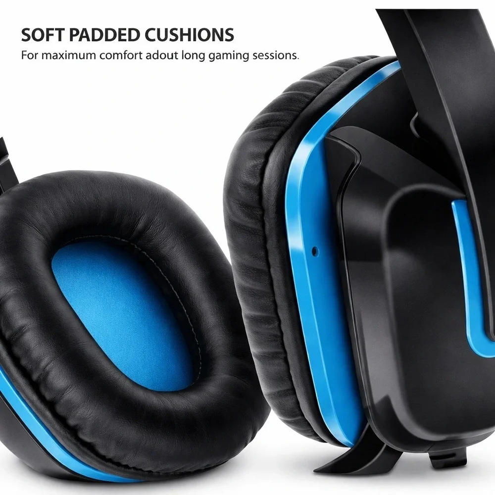 dreamGEAR GRX-440 Wired Headset for Nintendo Switch Lite/PS4/Xbox One Blue Black